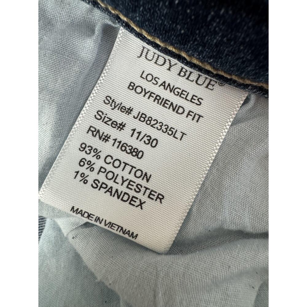 Judy Blue Boyfriend Jeans Womens 11/30 Light Blue Mid Rise Relaxed Stretch Denim - Picture 7 of 8